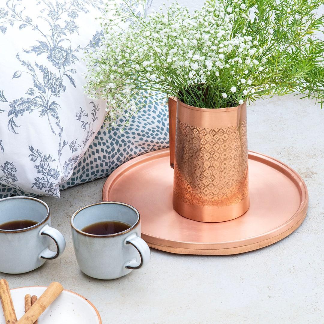 【高級】【純銅】 水差し 1.5L ＋グラス4個　アーユルヴェーダ 職人手作り