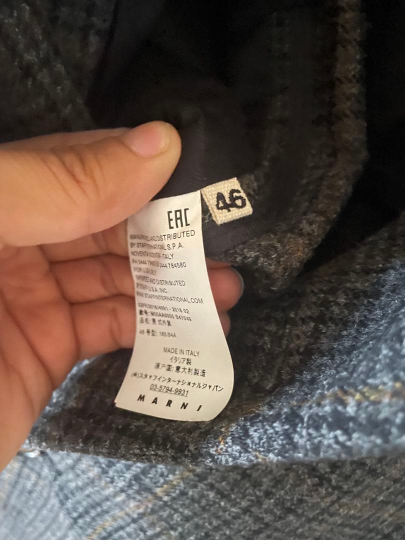 MARNI マルニ　ダブルチェスターコート　チェック 46 祐真　uomo掲載