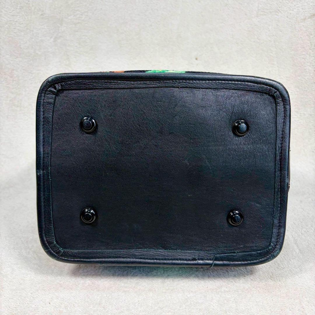 【美品✨】フェイラー FEILER シェニール織　トートバッグ 花柄　黒