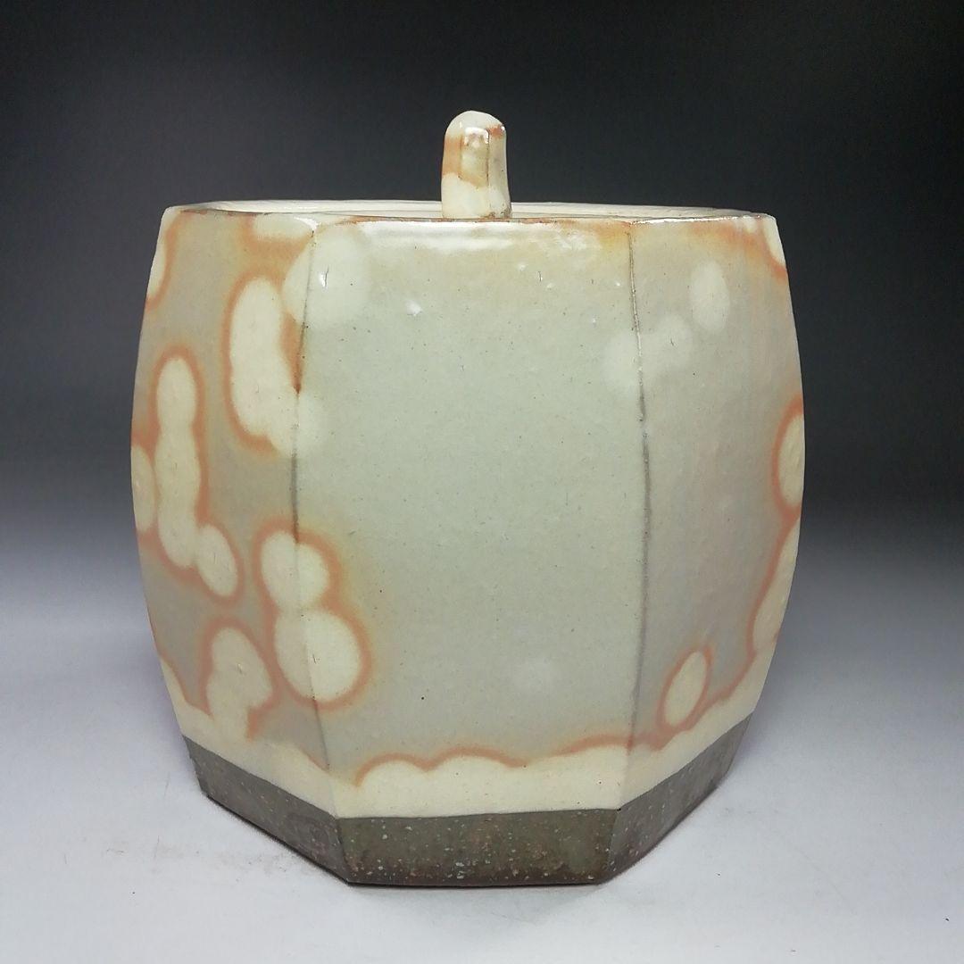 Ｓ８０７　水指　『窯変面取　水指』『安田道雄』　共箱　茶道具