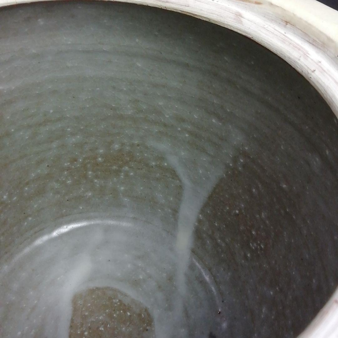 Ｓ８０７　水指　『窯変面取　水指』『安田道雄』　共箱　茶道具