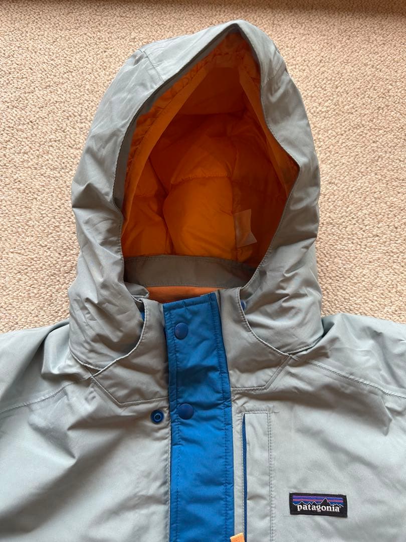パタゴニア キッズパウダータウンスキージャケット Lサイズ 青/灰色