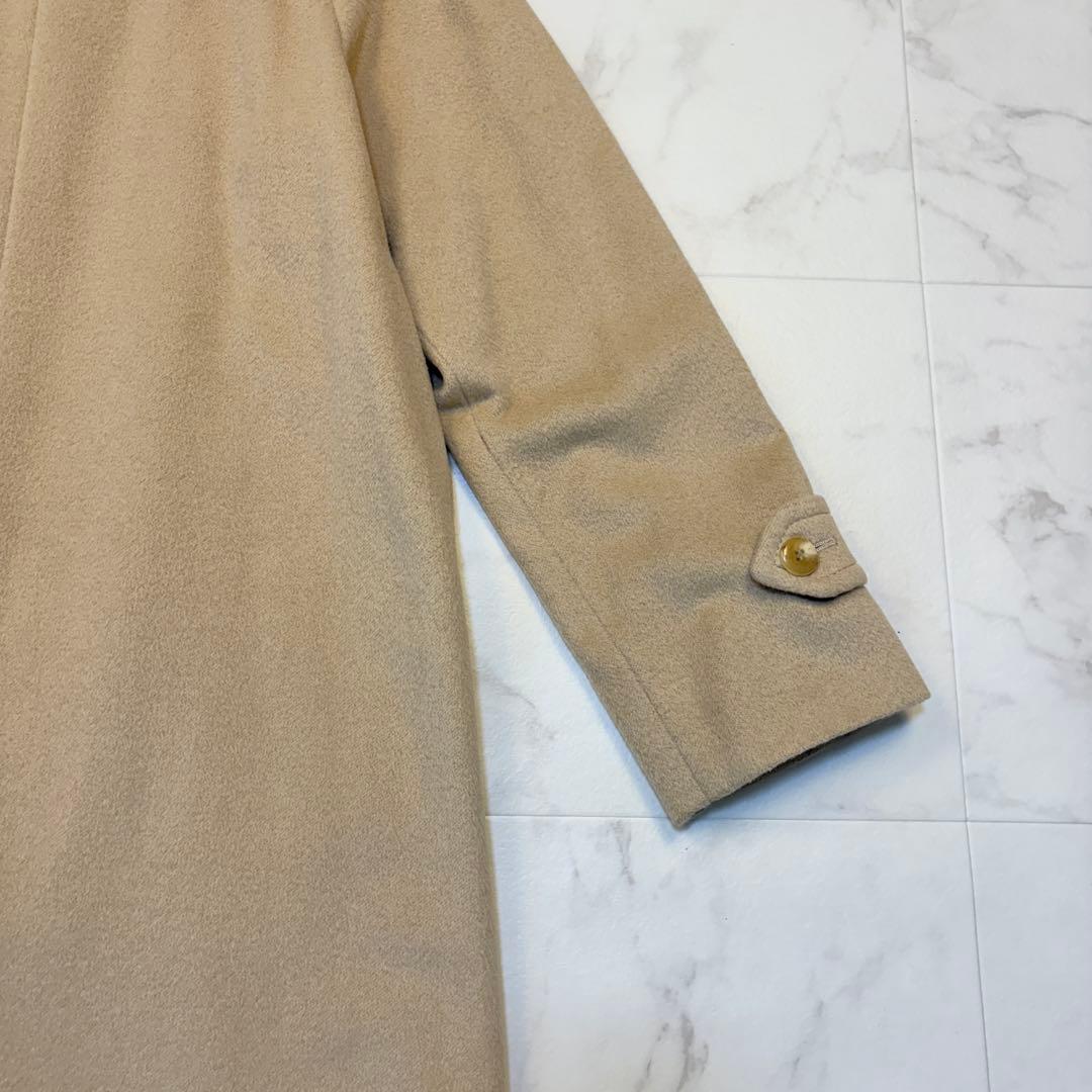 バーバリーロンドン　アンゴラ混　ステンカラーコート　38 茶色　ノバチェック　1