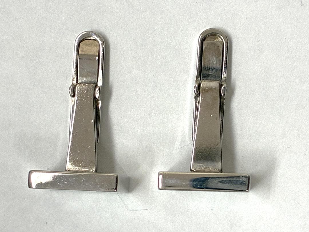 54 ロエベ LOEWE シルバー スクエア カフリンクス カフス ロゴ 箱