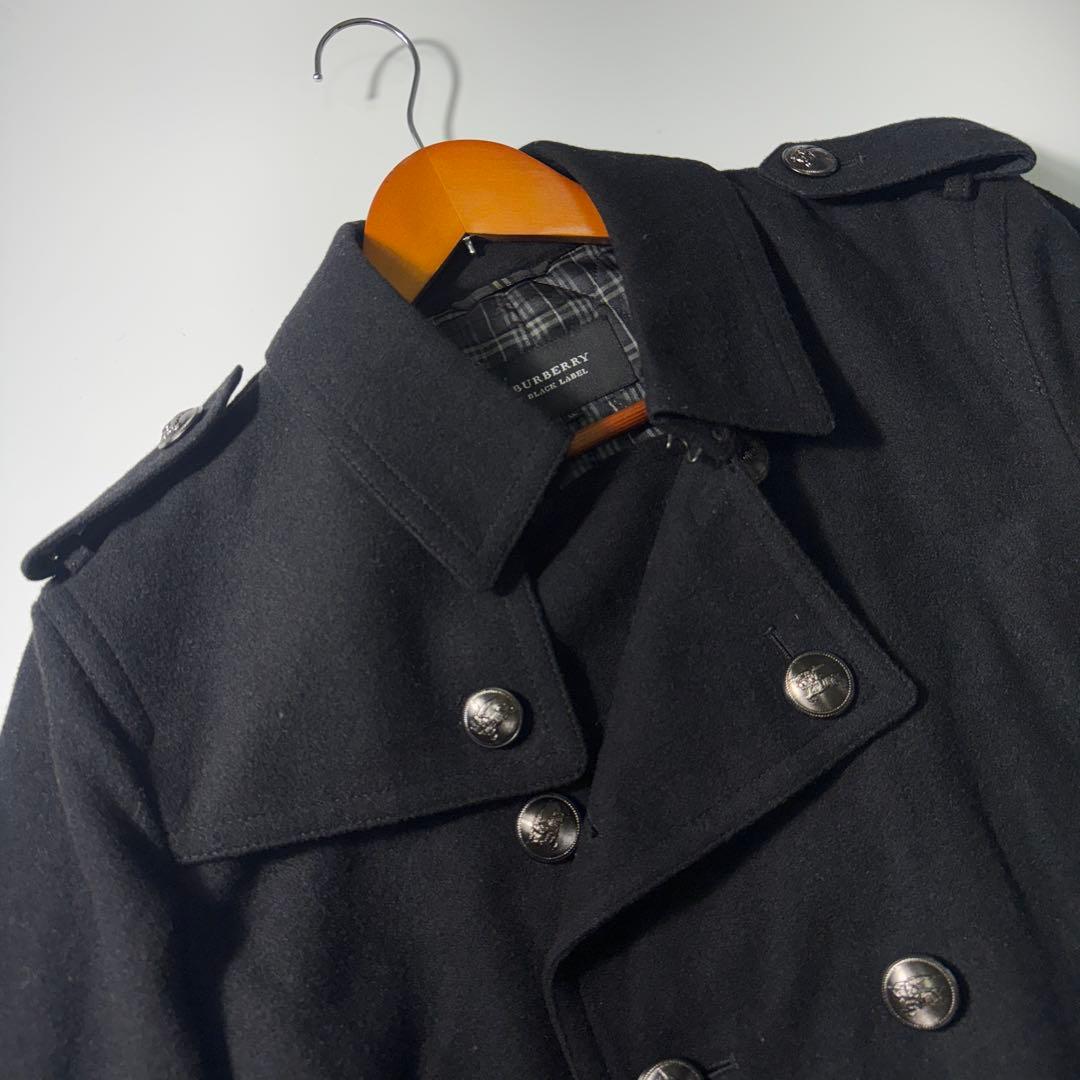 美品✨バーバリーブラックレーベル ナポレオンコート ノバチェック ブラック