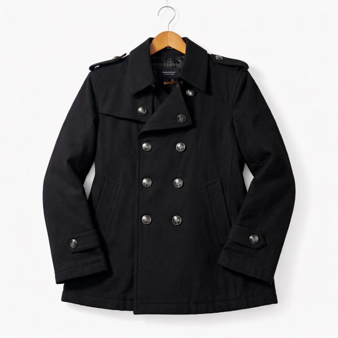 美品✨バーバリーブラックレーベル ナポレオンコート ノバチェック ブラック