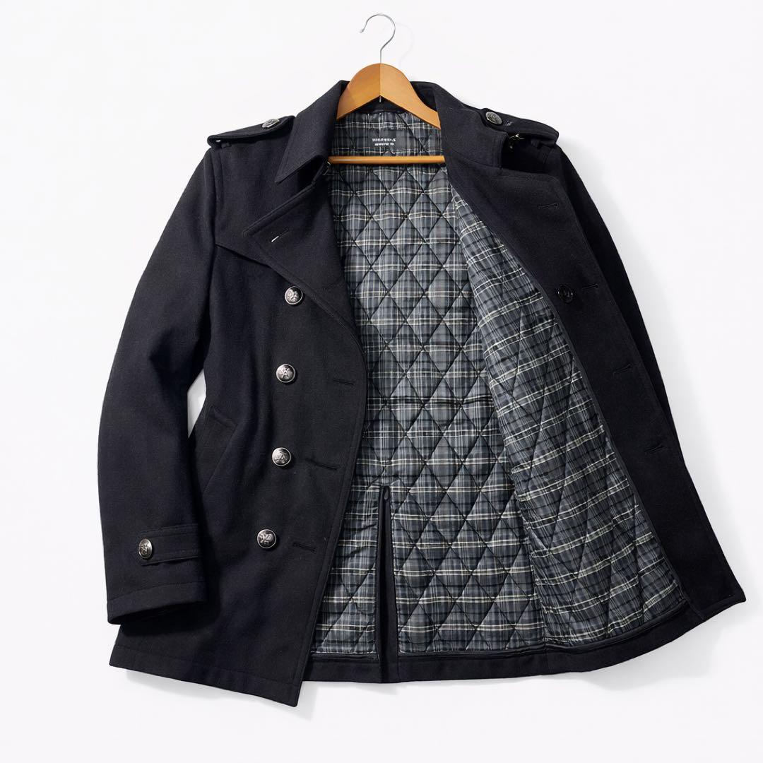 美品✨バーバリーブラックレーベル ナポレオンコート ノバチェック ブラック