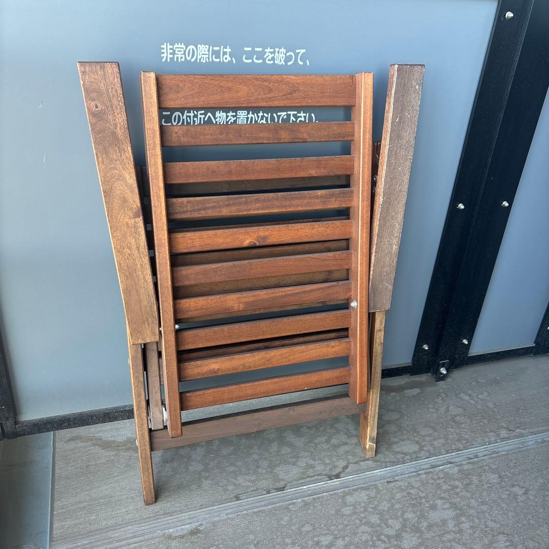 リクライニングアウトドアチェア クリーム色