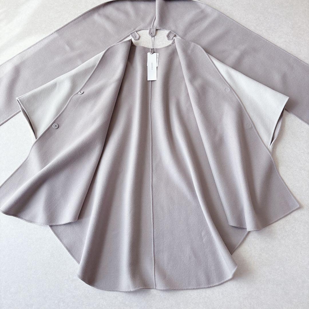 新品★ADORE｜定価8.5万 2TONE リバーフードコート ケープ 38