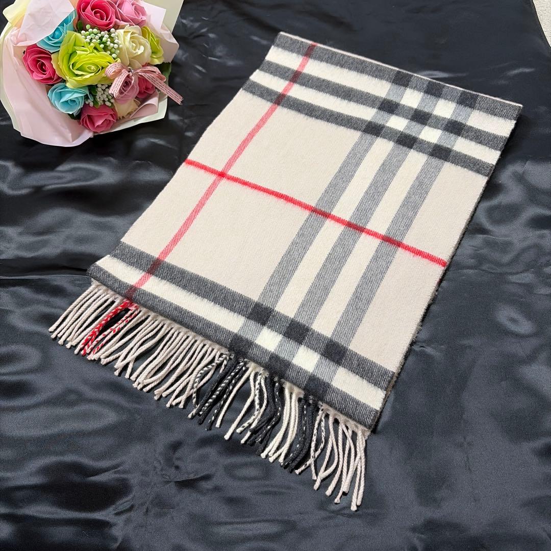 現行 極美品 BURBERRY バーバリー カシミヤ ノバチェック柄 マフラー