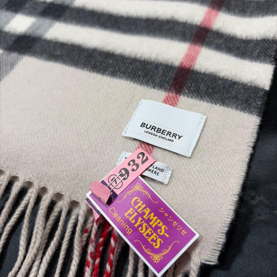 現行 極美品 BURBERRY バーバリー カシミヤ ノバチェック柄 マフラー