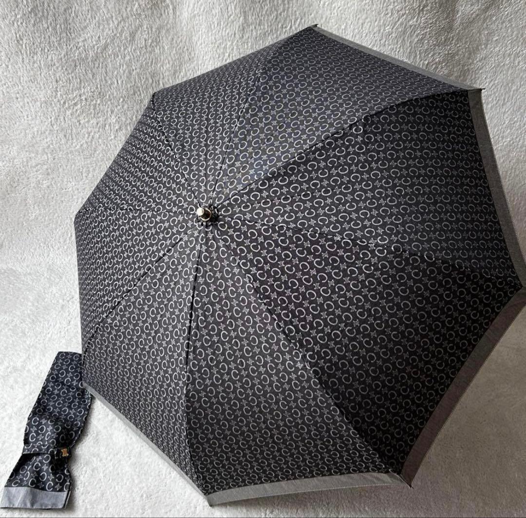 【最終価格】美品CELINE セリーヌ マカダム総柄　UV折り畳み傘 収納袋付