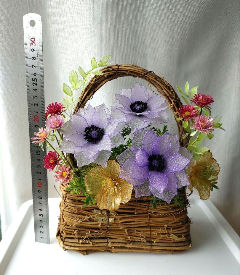 アネモネアレンジメント　　　　アメリカンフラワー　（ディップフラワー）