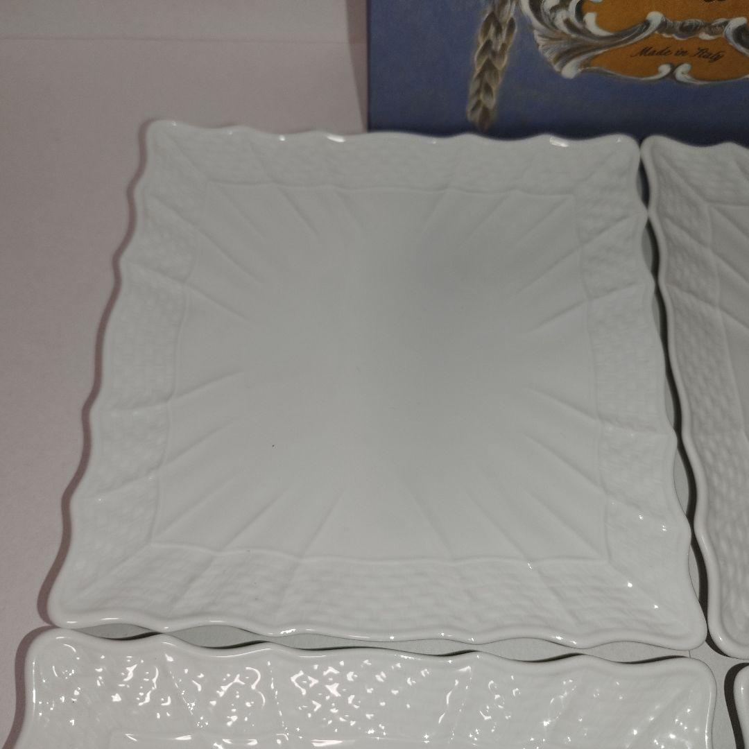 【美品】4枚セット ベッキオホワイト 15cm スクエアプレート