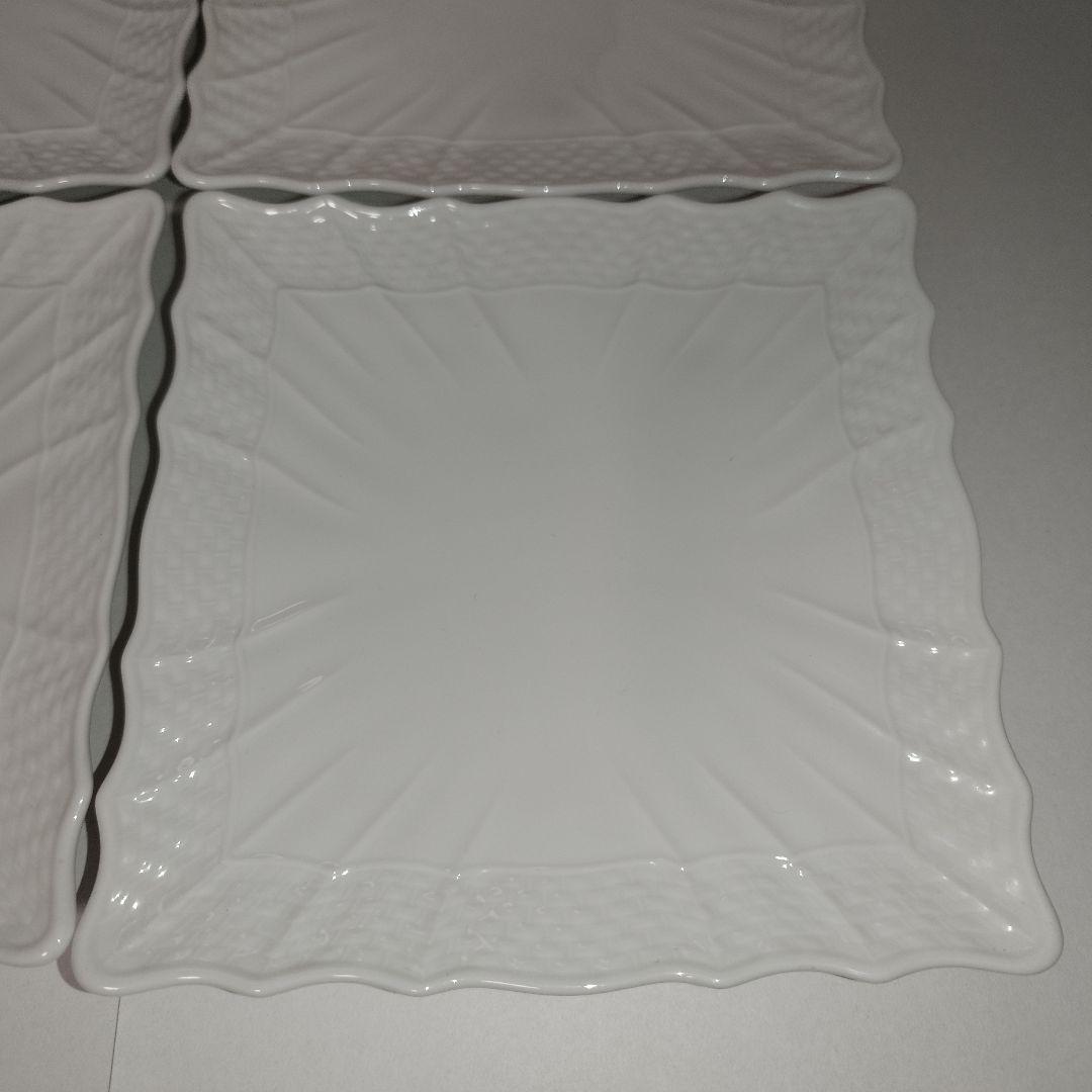 【美品】4枚セット ベッキオホワイト 15cm スクエアプレート