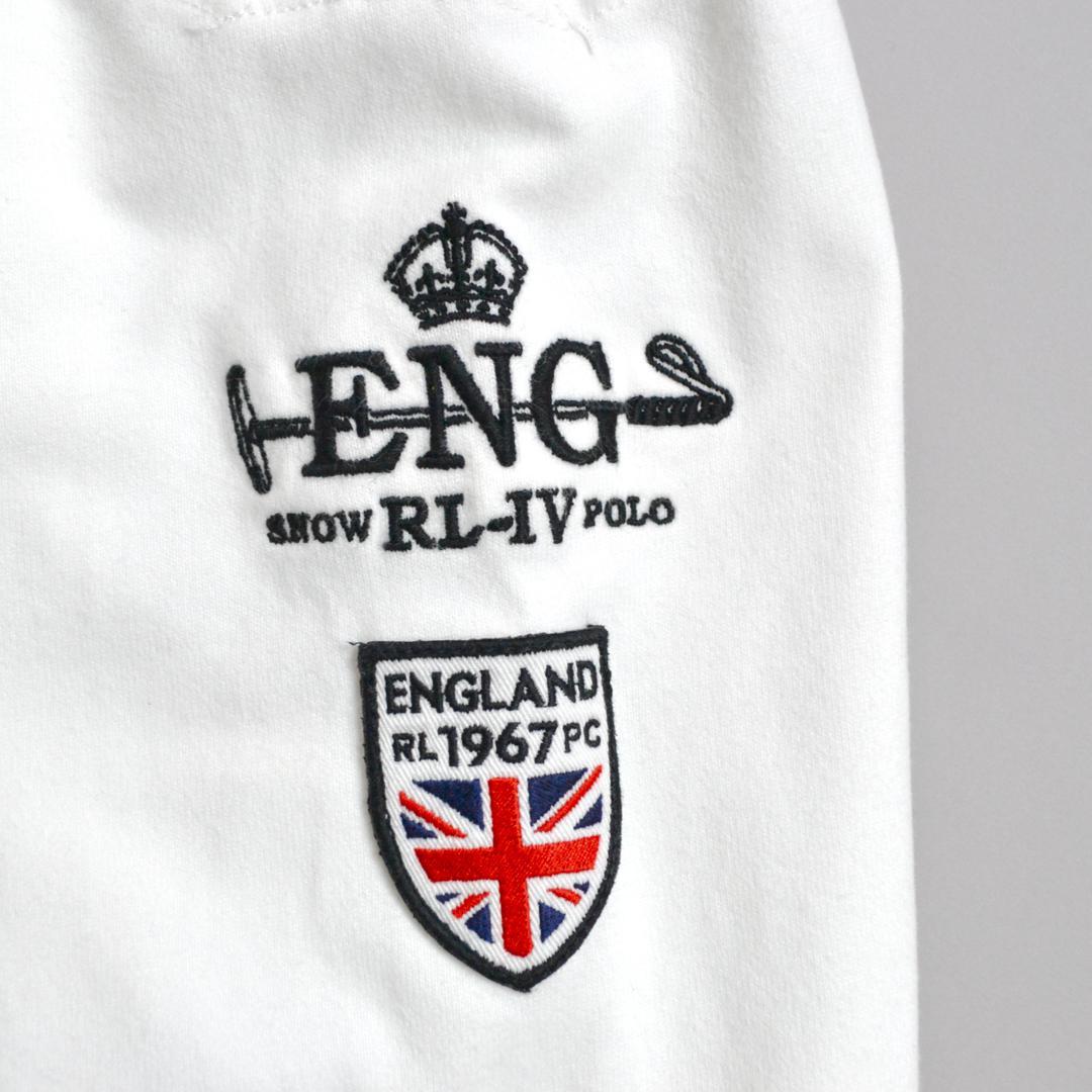 【極美品】Ralph Laurenラルフローレン ENGLANDラガーシャツL白
