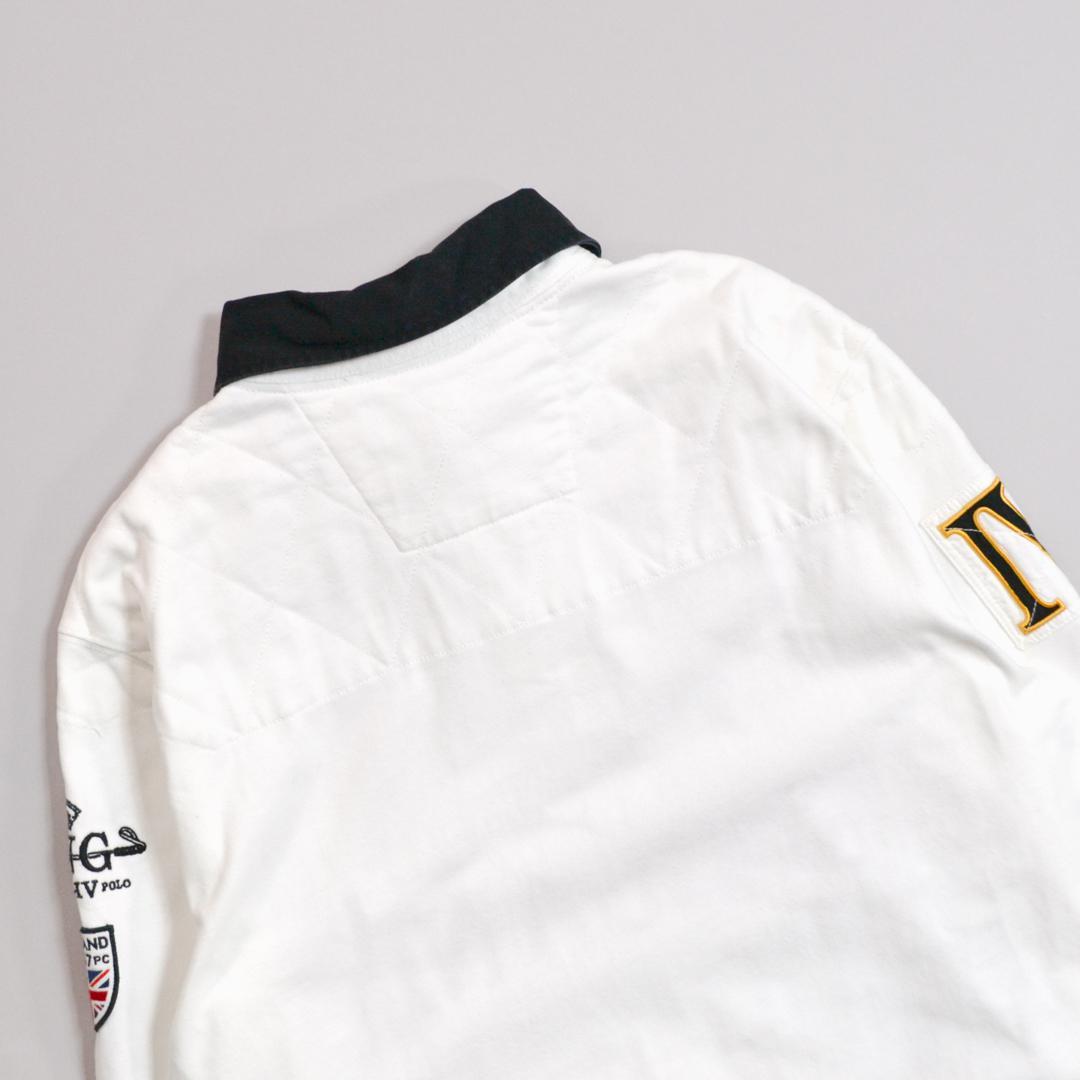 【極美品】Ralph Laurenラルフローレン ENGLANDラガーシャツL白
