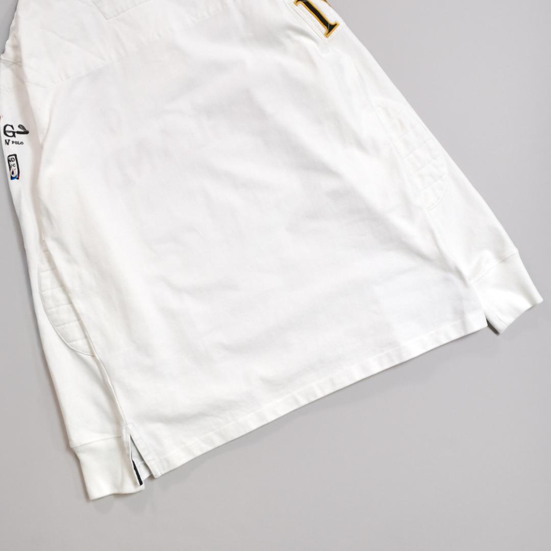 【極美品】Ralph Laurenラルフローレン ENGLANDラガーシャツL白