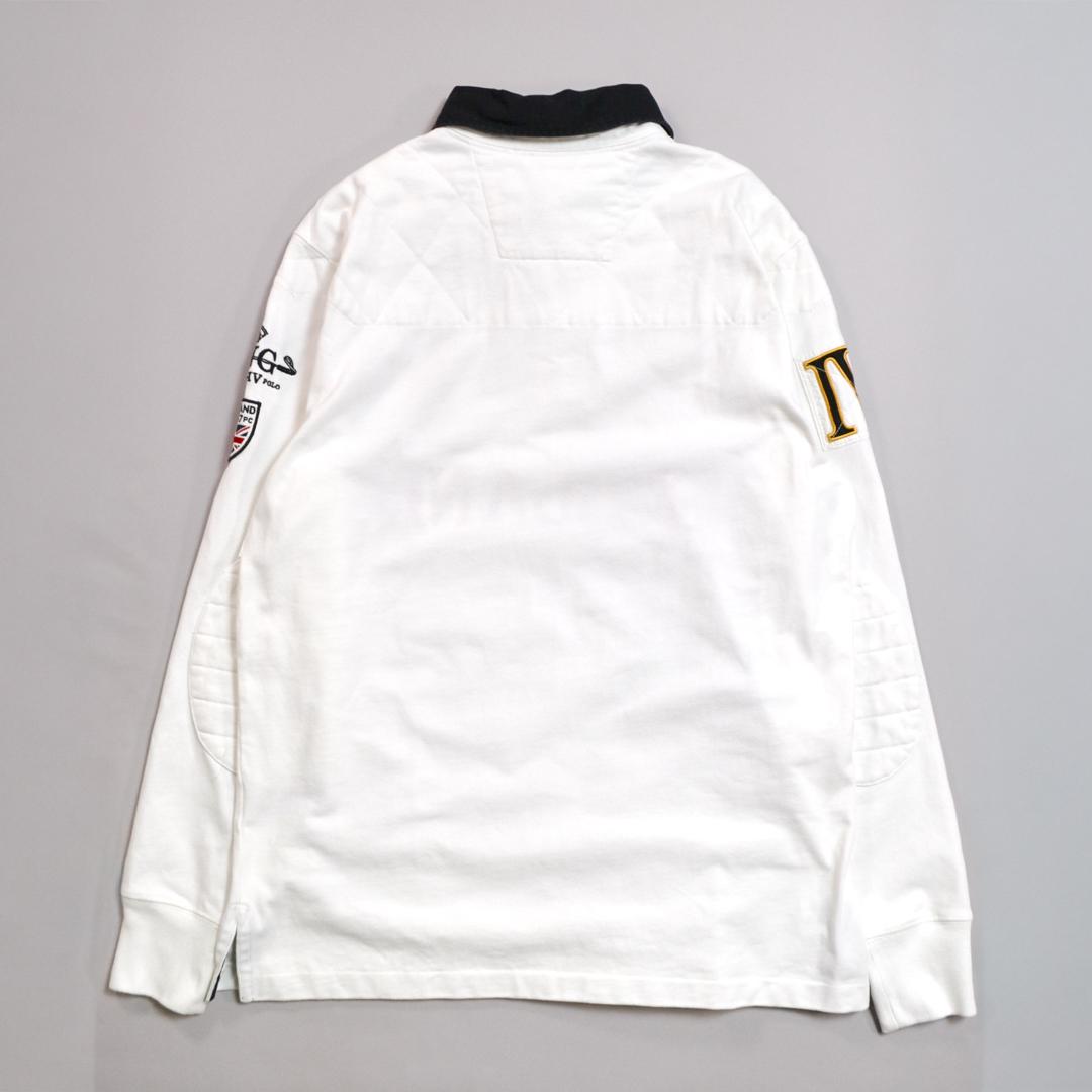 【極美品】Ralph Laurenラルフローレン ENGLANDラガーシャツL白