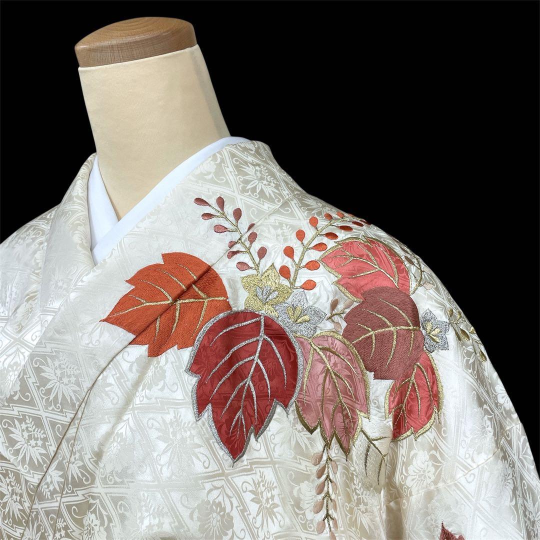 ◎mk-574　訪問着　金駒刺繍　豪華刺繍　アンティーク　　2-6