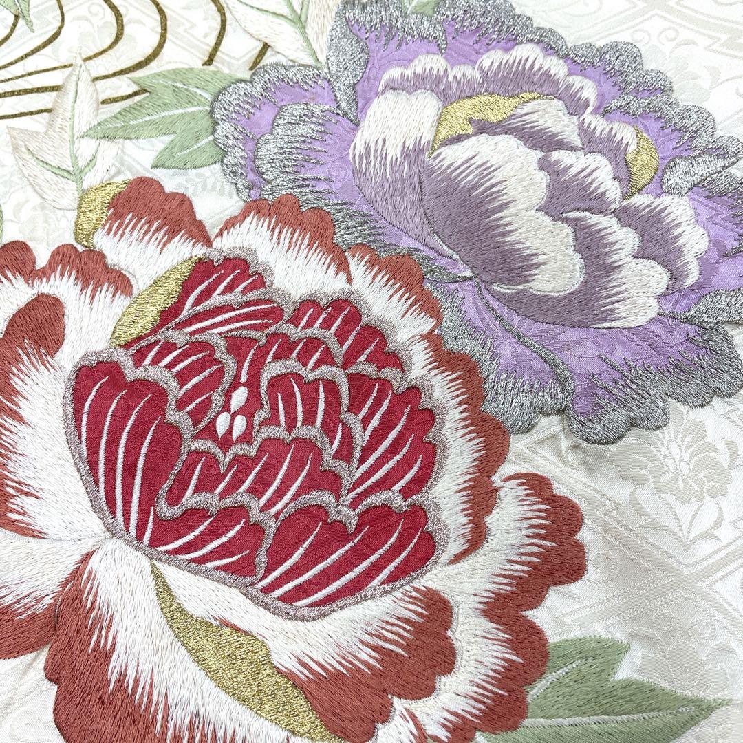 ◎mk-574　訪問着　金駒刺繍　豪華刺繍　アンティーク　　2-6