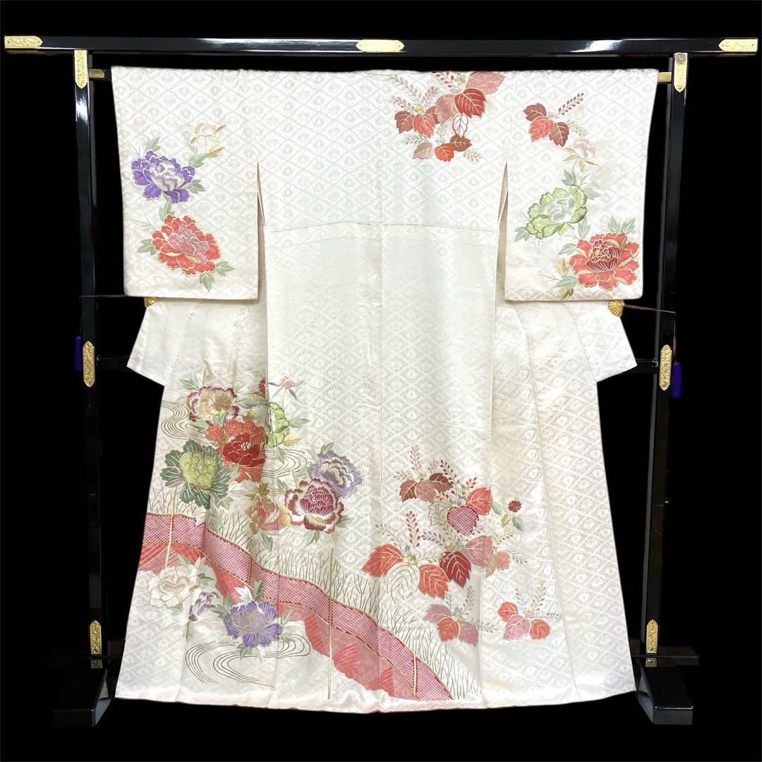 ◎mk-574　訪問着　金駒刺繍　豪華刺繍　アンティーク　　2-6