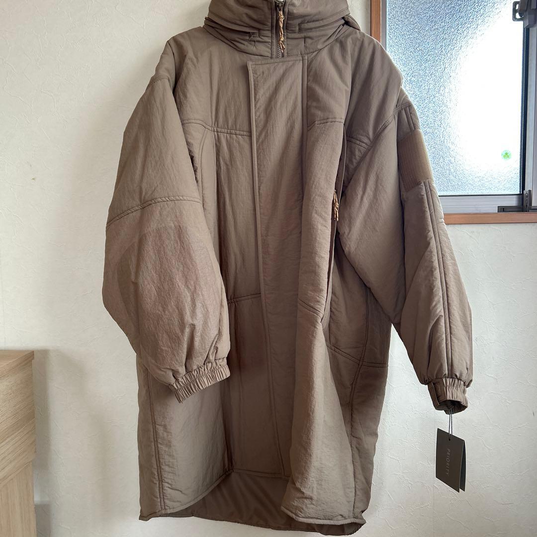 定価39000円新品タグ付きPRIORITY中綿フード付きコートベージュ