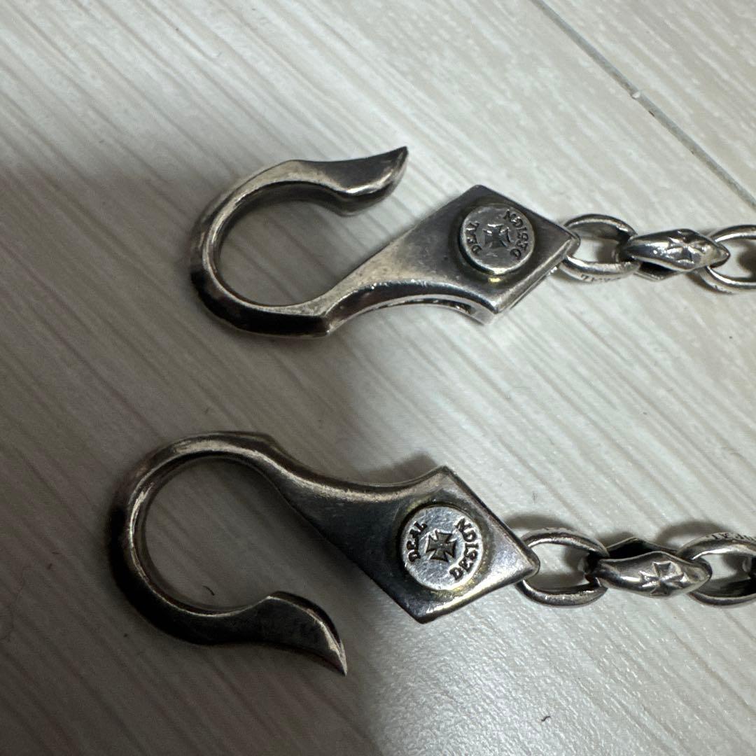 ウォレットチェーン 金属製 フック付き