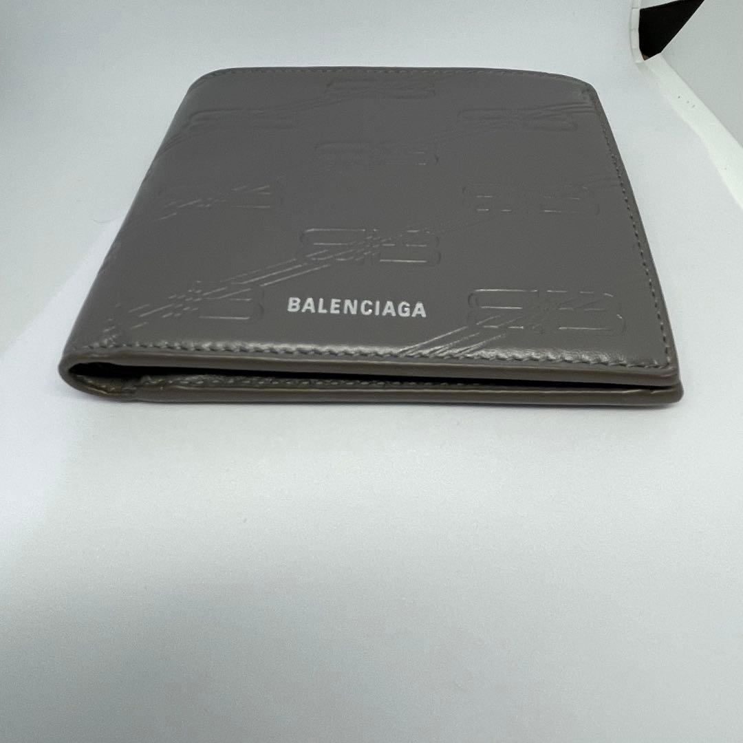 ♡良品 BALENCIAGA 二つ折り 財布　BB ロゴ　エンボス モノグラム