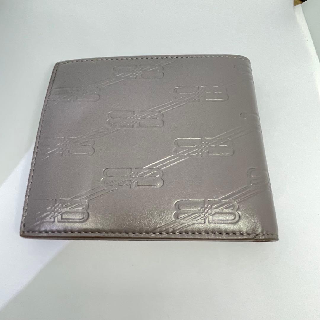 ♡良品 BALENCIAGA 二つ折り 財布　BB ロゴ　エンボス モノグラム