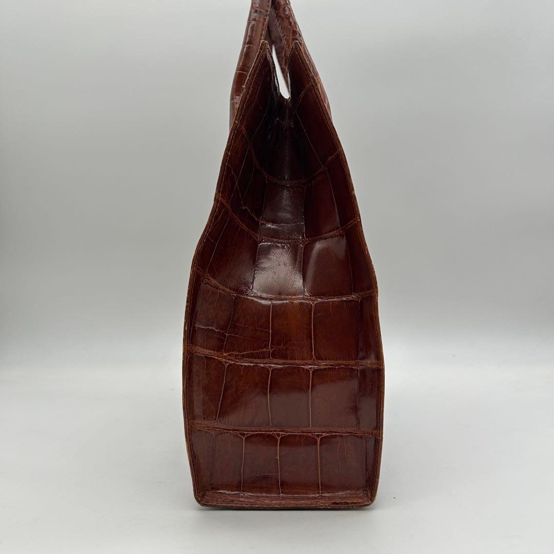 美品　Franco Parmeggiani　クロコ　トートバッグ　肩掛け　自立