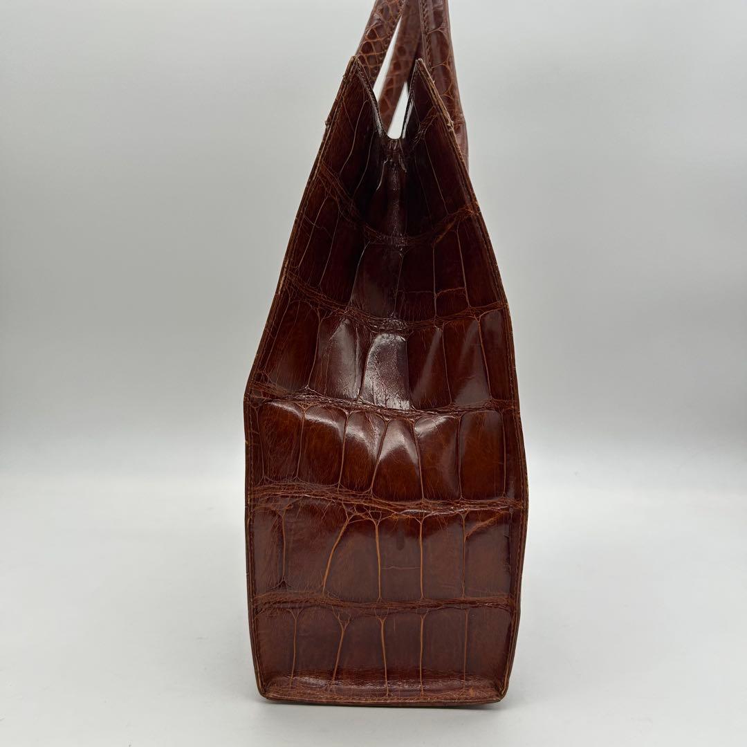 美品　Franco Parmeggiani　クロコ　トートバッグ　肩掛け　自立