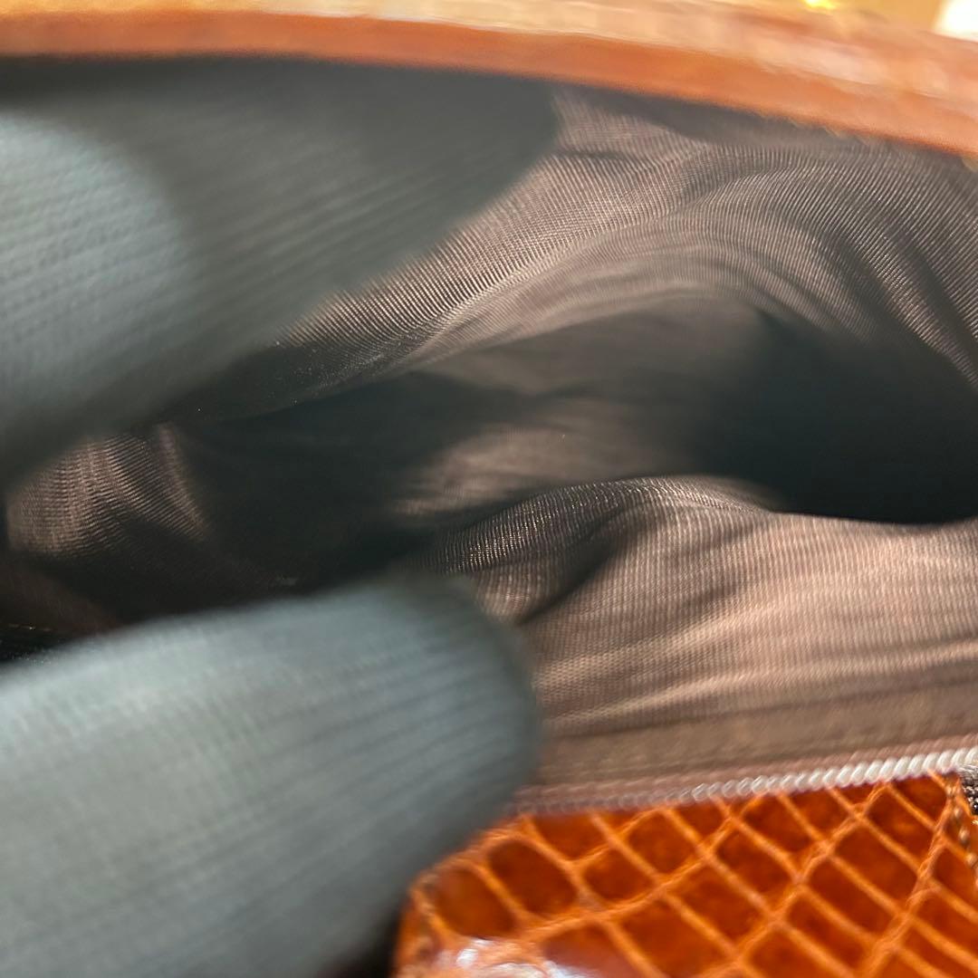 美品　Franco Parmeggiani　クロコ　トートバッグ　肩掛け　自立