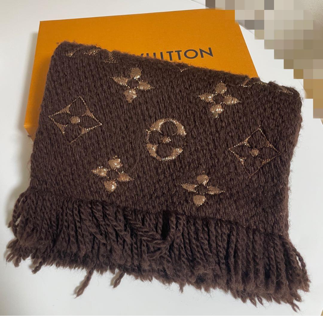 ルイヴィトン　LV LOUIS VUITTON モノグラム　マフラー　ブラウン