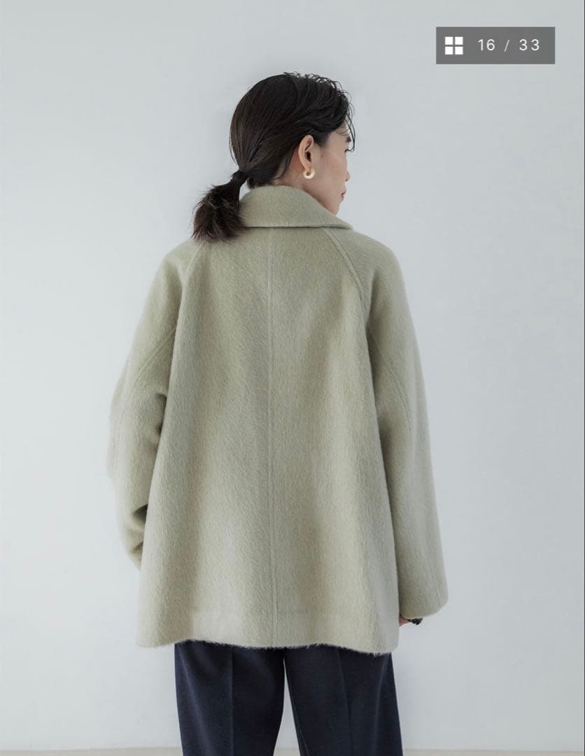 【茶葉】クルーレ crewreマイルドシャギーウールPコート サイズ1