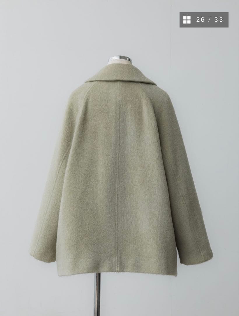 【茶葉】クルーレ crewreマイルドシャギーウールPコート サイズ1