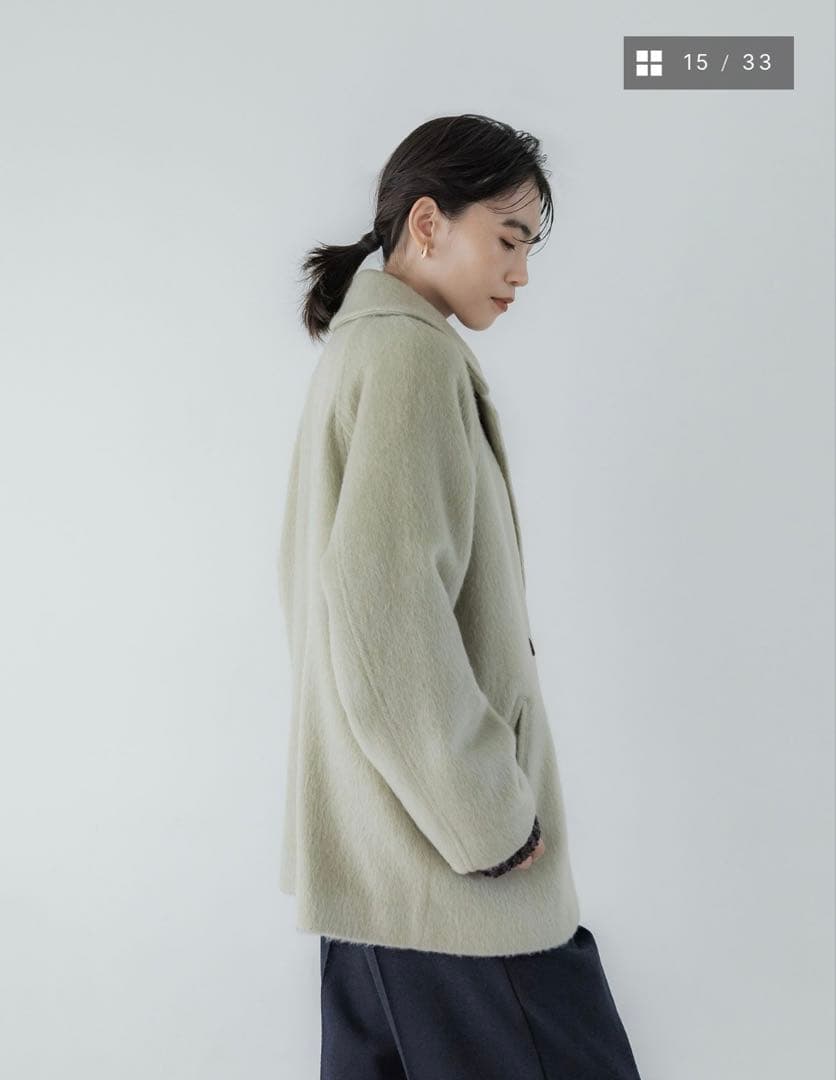 【茶葉】クルーレ crewreマイルドシャギーウールPコート サイズ1