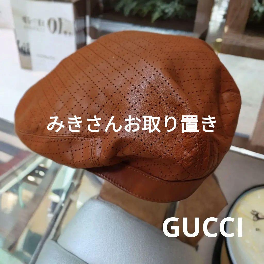 GUCCI 羊革 ハンチング ディアマンテ イタリア製