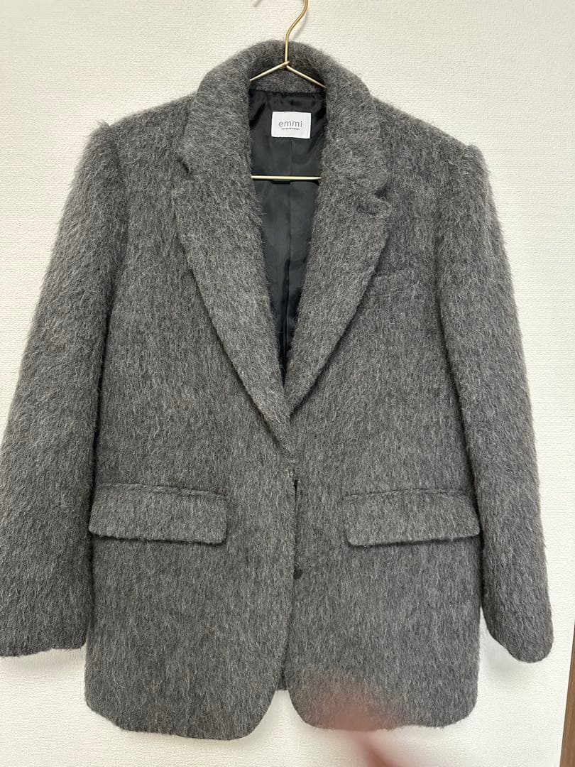 emmi シャギーテーラードジャケットコート