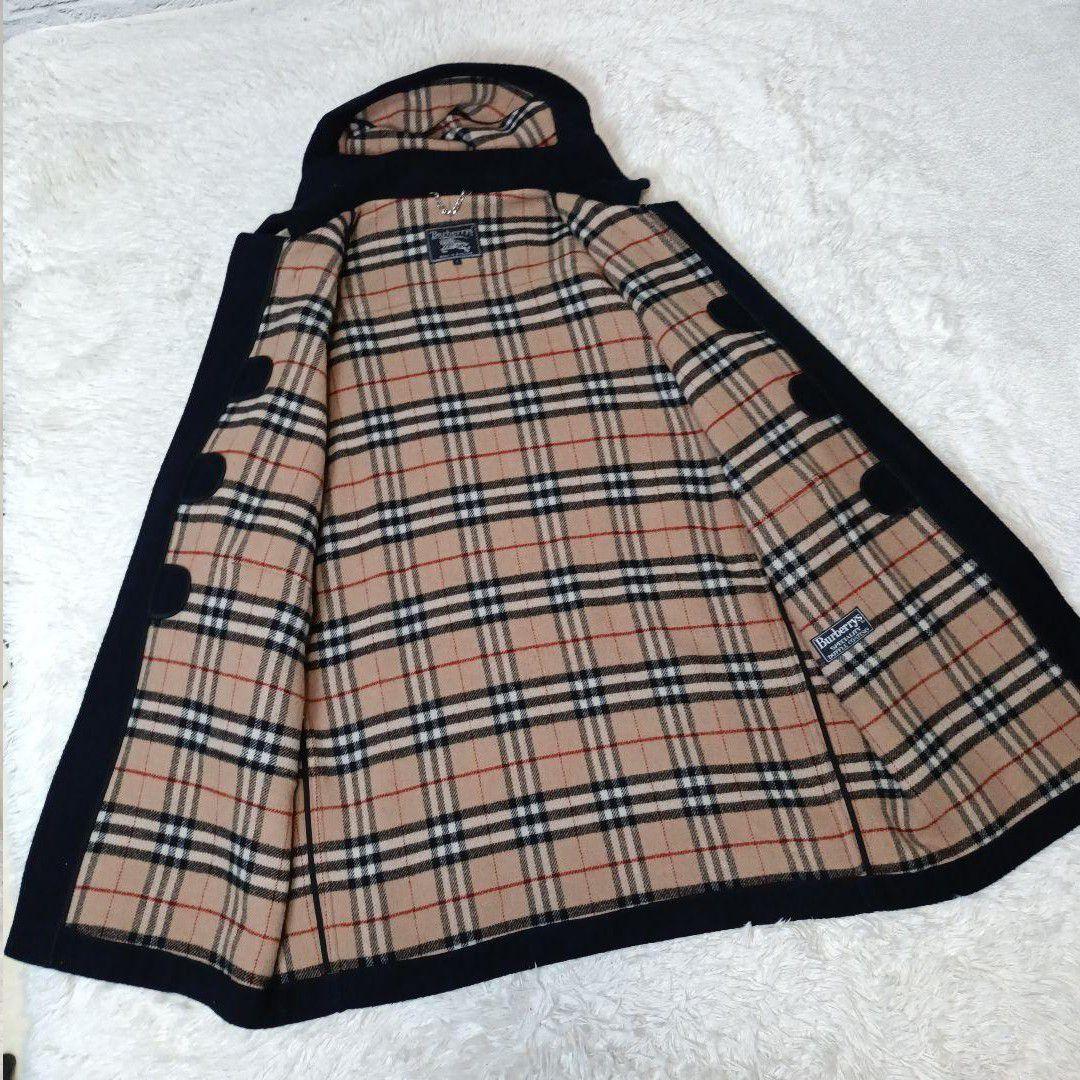 希少■Burberrys ウール ダッフルコート ネイビー ノバチェック 英国製
