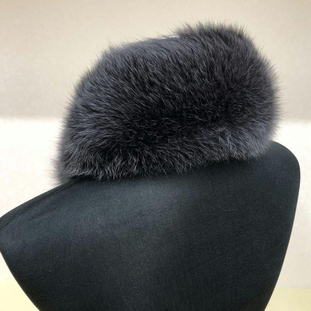 【新品 ファーマフラー】サガフォックス【ダークグレー】