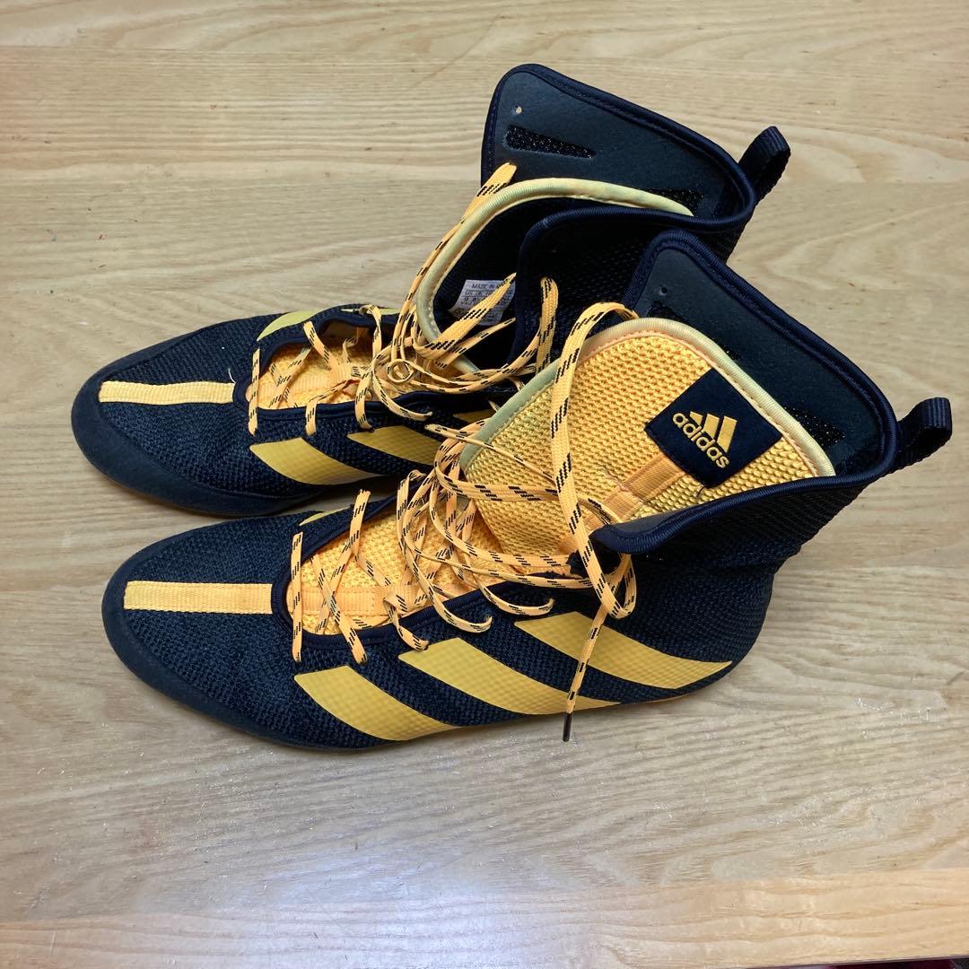 adidas ボクシングシューズ 黒/黄色 ハイカット
