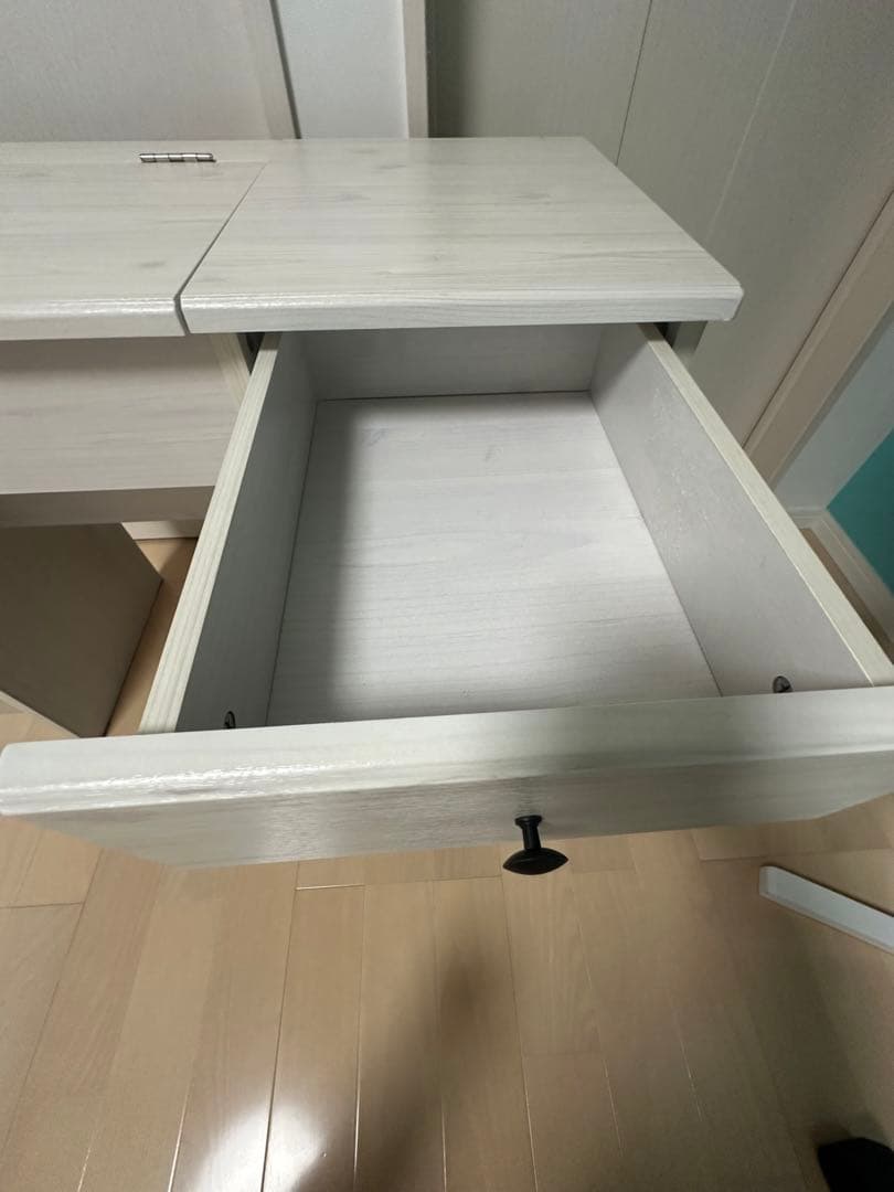 ホワイト ドレッサー ミラー付き コンパクト