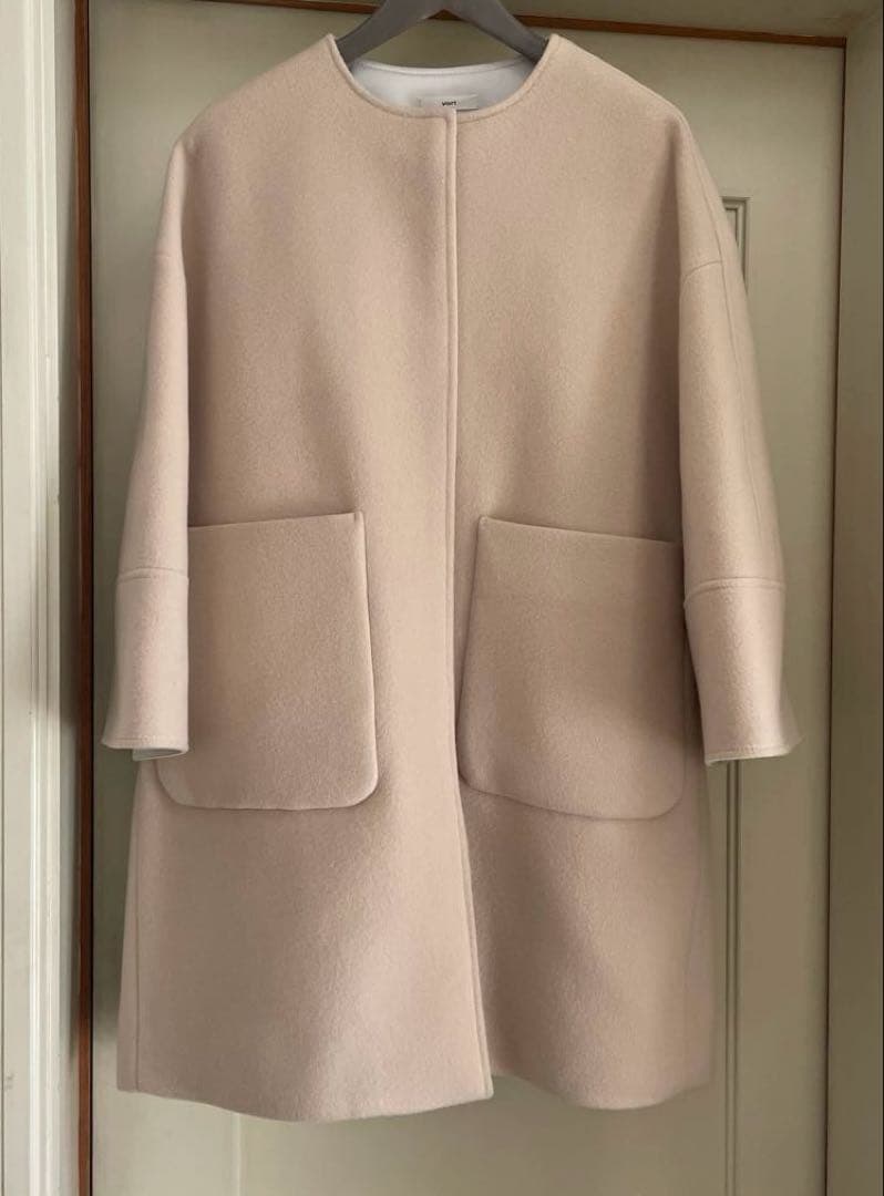 yori ウールノーカラーコート　アイボリー