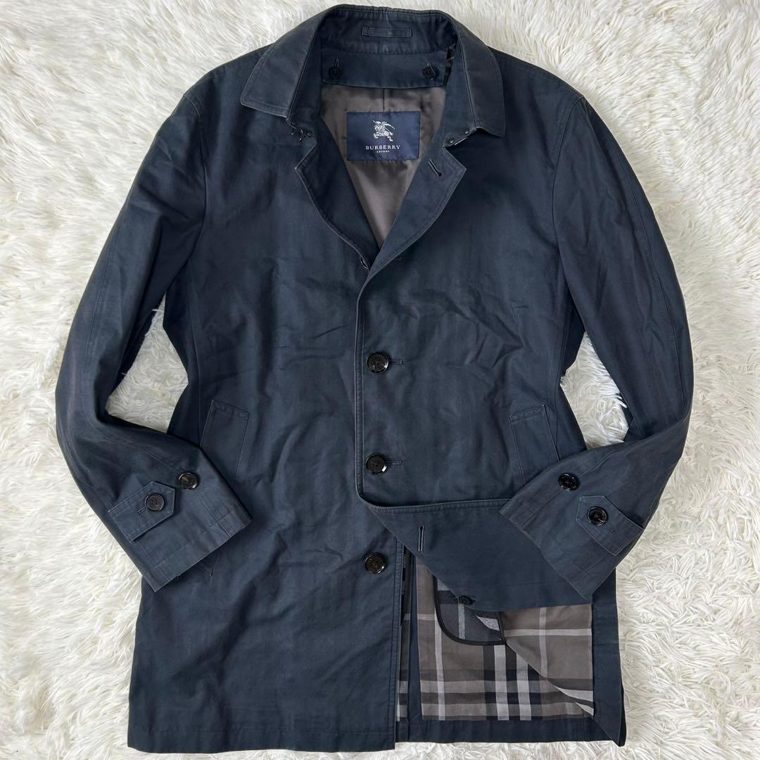【美品/L】バーバリーロンドン ステンカラーコート アウター ウールライナー付