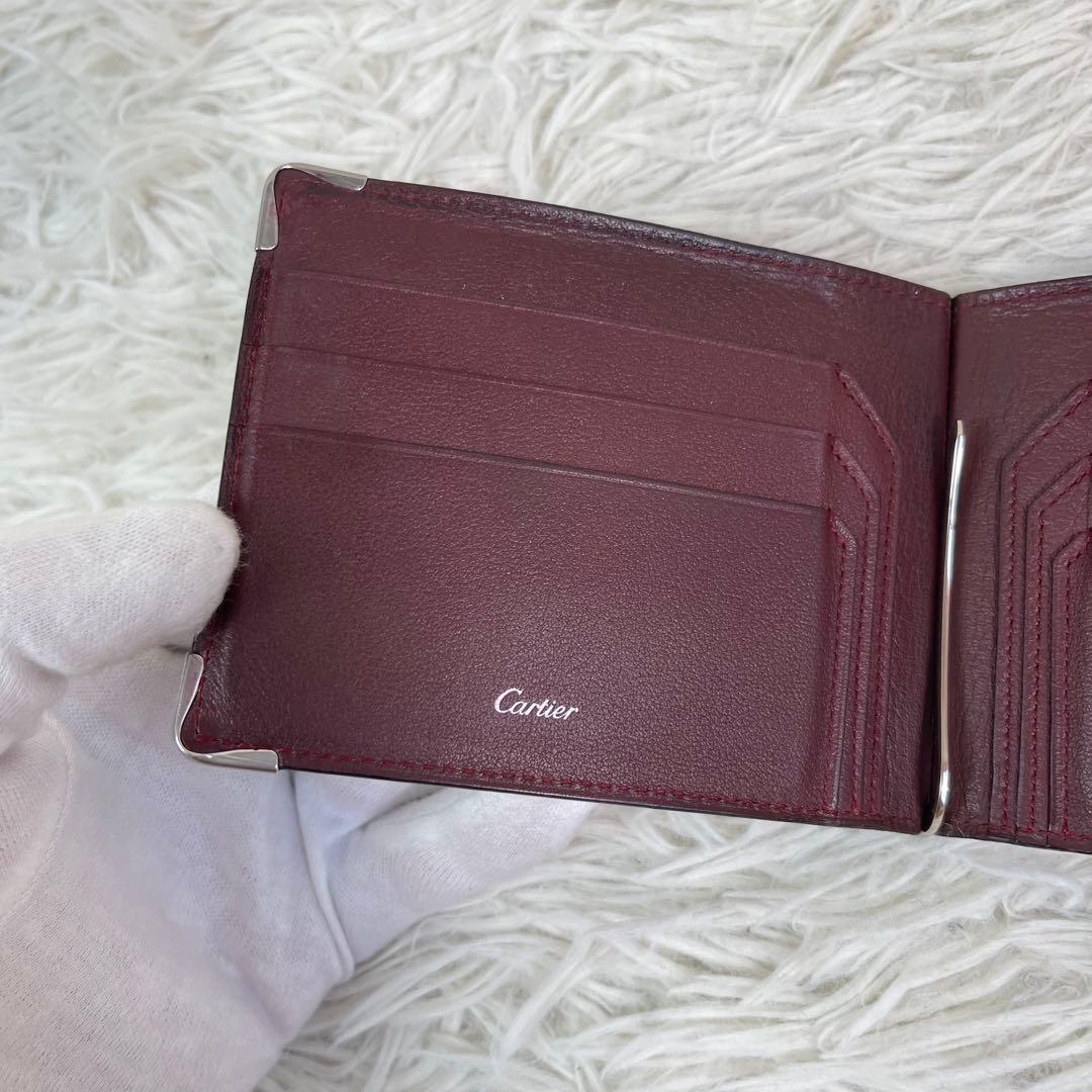 美品 Cartier カルティエ マスト ドゥ マネークリップ 二つ折り 希少黒