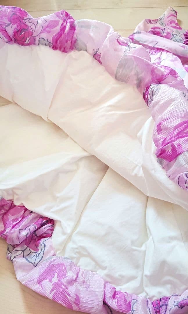 【mezzo piano】バラ柄 コサージュ付き ドレス メゾピアノ