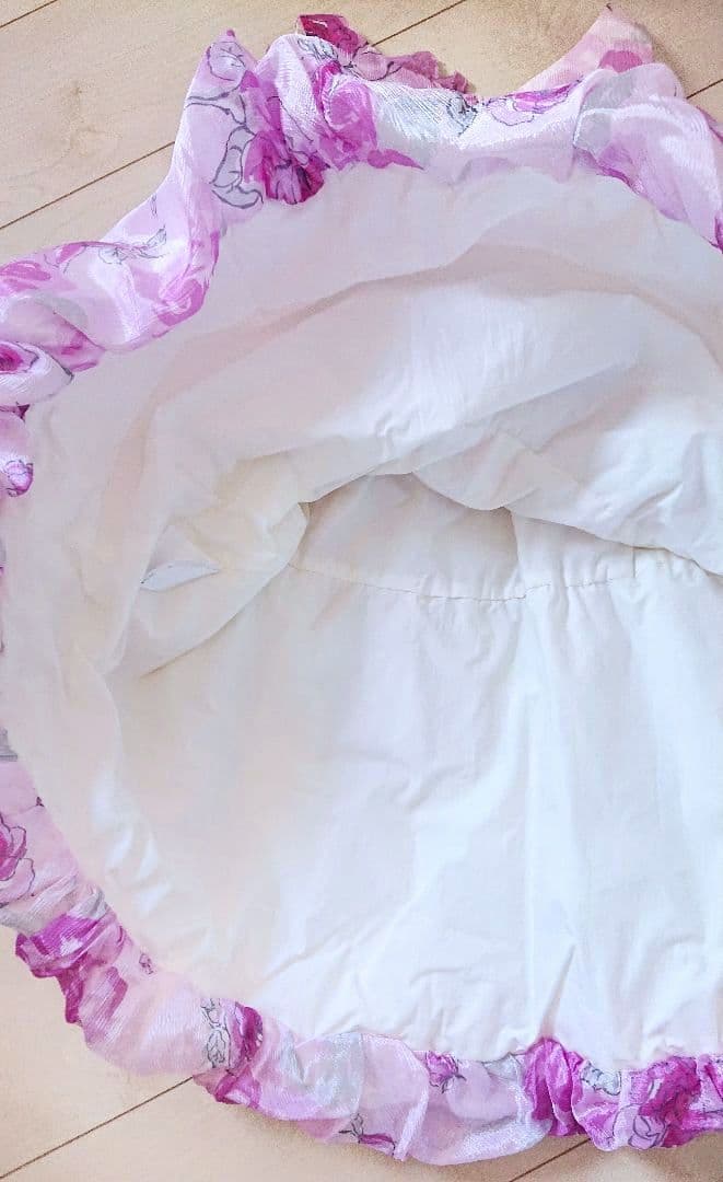 【mezzo piano】バラ柄 コサージュ付き ドレス メゾピアノ