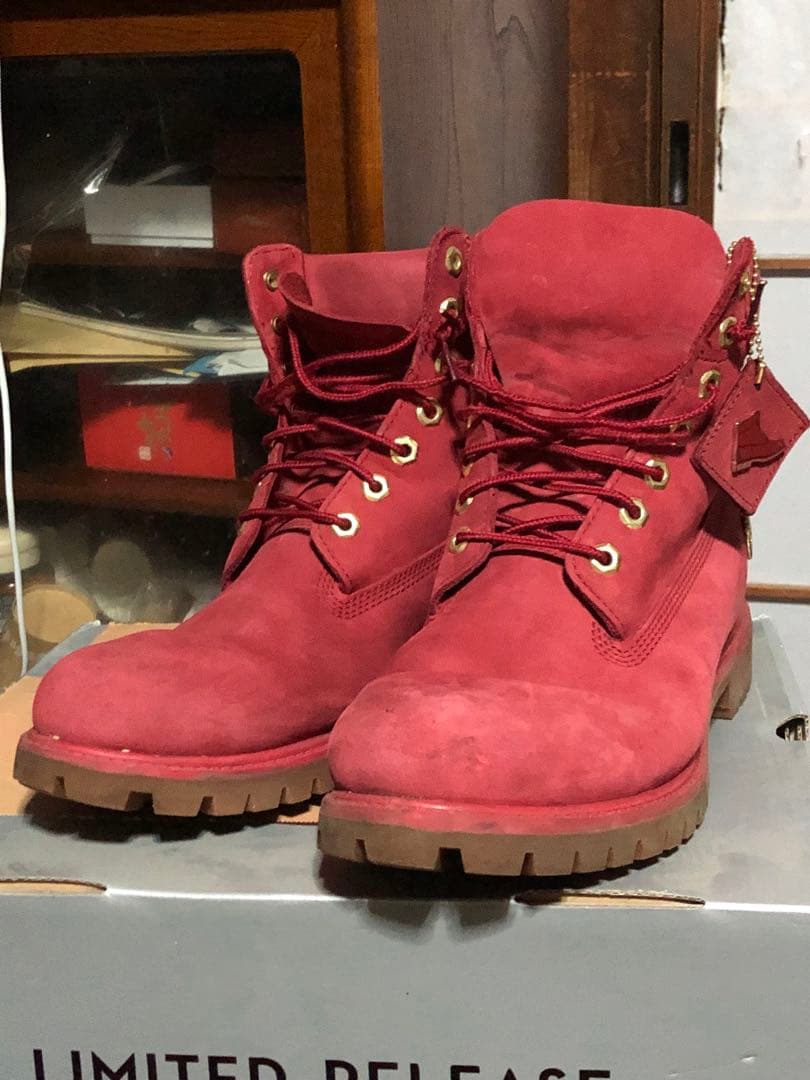 限定 ティンバーランド ブーツ レッド TIMBERLAND 28cm 三代目
