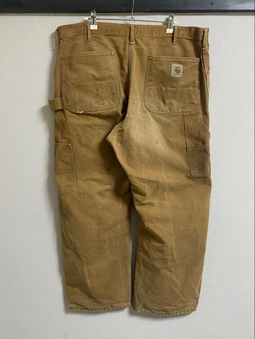 60s Carhartt デカCロゴ ダブルニー ブラウンダック W38xL30